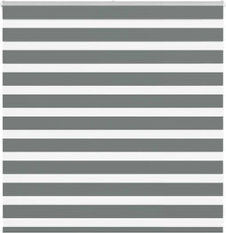 vidaXL - Zebra - rolgordijn - 140x100 - cm - stofbreedte - 135,9 - cm - donkergrijs