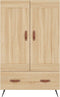 vidaXL - Hoge - kast - 69,5x31x115 - cm - bewerkt - hout - sonoma - eikenkleurig