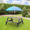 AXI Nick Picknicktafel Antraciet/grijs - Parasol Blauw/grijs - Picknick tafel voor kinderen van FSC hout
