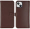 Selencia iPhone 15 - Echt Lederen Bookcase - 3 Pashouders - Bruin