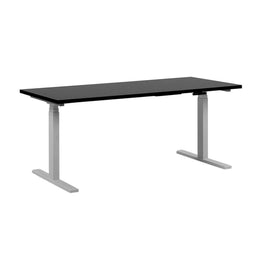 DESTIN - Elektrisch Verstelbaar bureau - Zwart/Wit - Spaanplaat