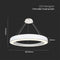 V-TAC VT-7793 - Dimbare kroonluchter Hanglamp - 90W 11000 Lumen 4000K - Wit