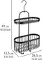 WENKO Doucherek Classic Plus Black - Doucherek 2-laags zonder boren - Mat zwart 26x47cm