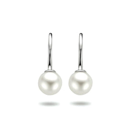 Glams oorhangers - Franse haak - Parel 7.5mm - Zilver