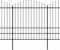 vidaXL - Tuinhek - met - speren - bovenkant - (1,75-2)x13,6 - m - staal - zwart