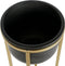 Plantenbakkenset DKD Home Decor 28,5 x 28,5 x 65,5 cm 28 x 28 x 65 cm Zwart Gouden Metaal