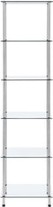 vidaXL - Kastje - 6-laags - 40x40x160 - cm - gehard - glas - transparant