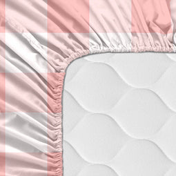 Onderlaken HappyFriday BASIC KIDS Roze 60 x 120 x 14 cm Vichy
