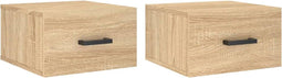 vidaXL - Nachtkastjes - 2 - st - wandgemonteerd - 35x35x20 - cm - sonoma - eikenkleur