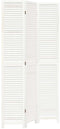 vidaXL - Kamerscherm - met - 3 - panelen - massief - paulowniahout - wit