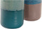 Vaas DKD Home Decor Porselein Blauw Groen 11 x 11 x 30 cm (2 Stuks)