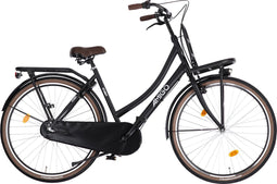 AMIGO Sturdy - Transportfiets voor Dames - Omafiets 28 Inch 53 cm - 3 Versnellingen - Terugtraprem en V-brakes - Matzwart