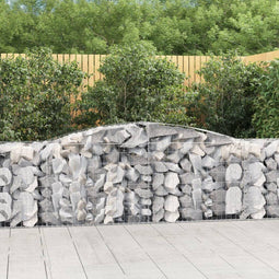 vidaXL - Schanskorven - 2 - st - gewelfd - 400x50x80/100 - cm - gegalvaniseerd - ijzer