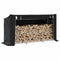vidaXL - Haardhoutrek - met - regenhoes - 200,5x60,5x110,5 - cm - staal