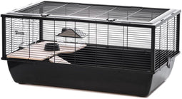INTER-ZOO Bob Wood - Knaagdierkooi - Ruim en Stevig Ontwerp - Zwart - 78x48x36 cm