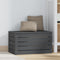 vidaXL - Opbergbox - grijs - 59,5x36,5x33 - cm - massief - grenenhout