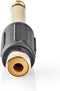 Nedis Mono-Audioadapter - 6,35 mm Male - RCA Female - Verguld - Recht - ABS - Zwart - 10 Stuks - Polybag