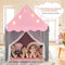 Coast Kinderspeeltent - Kasteeltent met Sterrenlicht - 105 x 121 x 136 cm - Grijs/Roze