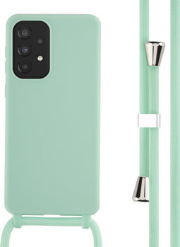 iMoshion Hoesje Geschikt voor Samsung Galaxy A33 Hoesje Met Koord - iMoshion Siliconen hoesje met koord - Mintgroen