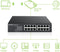 ZyXEL GS1100-16 - 16 Poorts Unmanaged Gigabit Switch - Fluisterstil zonder ventilator
