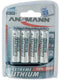 Ansmann Extreme Lithium AA Mignon - Batterijen - 50,4mm - Zilver