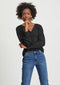 VILA VILUCY LS SHIRT - Doorknoop blouse - V-hals - XS