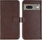 Selencia Hoesje Geschikt voor Google Pixel 7 Hoesje Met Pasjeshouder - Selencia Echt Lederen Bookcase - Bruin