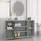 vidaXL - Dressoir - 120x30x75 - cm - bewerkt - hout - betongrijs
