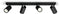 Philips Kosipo - opbouwspot - 4-lichts - zwart