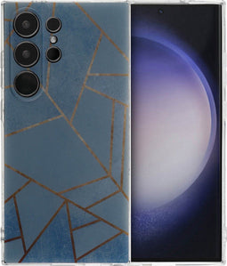 imoshion Hoesje Geschikt voor Samsung Galaxy S24 Ultra Hoesje Siliconen - imoshion Design hoesje - Meerkleurig / Blue Graphic
