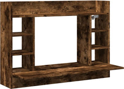 vidaXL - Wandbureau - 105x48x75 - cm - bewerkt - hout - gerookt - eikenkleurig