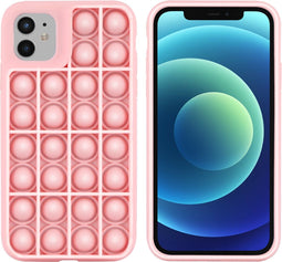 iMoshion Hoesje Geschikt voor iPhone 11 Hoesje Siliconen - iMoshion Pop It Fidget Toy - Pop It hoesje - Roze