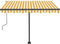 vidaXL - Luifel - handmatig - uittrekbaar - met - LED - 300x250 - cm - geel - en - wit