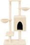 vidaXL - Kattenmeubel - met - sisal - krabpalen - 117 - cm - crèmekleurig