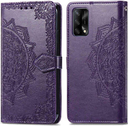 iMoshion Hoesje Geschikt voor Oppo A74 (4G) Hoesje Met Pasjeshouder - iMoshion Mandala Bookcase - Paars
