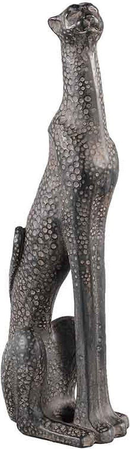 PTMD Jacie Luipaard Beeld - 14 x 10 x 40 cm - Polyresin - Zwart