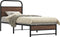 vidaXL - Bedframe - zonder - matras - bewerkt - hout - bruin - eikenkleur - 75x190 - cm