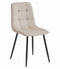 Set van 3 Eetkamerstoelen KARA Beige – Velvet Bekleding, Ergonomisch Design, Zwarte Metalen Poten, Comfortabele Zitting, Max. 120 kg