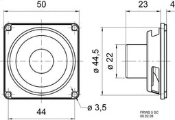 Visaton FRWS 5 SC - Breedband-luidspreker 2 inch 4 W 8 Ω - Zwart