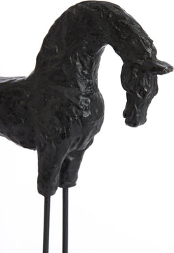 Light&living Ornament op voet 30x9x35 cm HORSE hout zwart