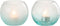 J-Line windlicht Bol Craquele - glas - blauw - small - 2 stuks