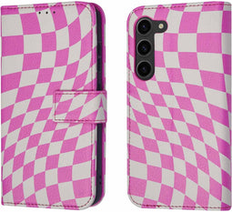 iMoshion Hoesje Geschikt voor Samsung Galaxy S23 Hoesje Met Pasjeshouder - iMoshion Design Bookcase smartphone - Roze / Retro Pink