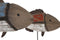 Home ESPRIT - Decoratieve figuren - Metaal Paulownia hout - Blauw Rood Natuurlijk 50 x 8 x 22 cm (2 stuks)