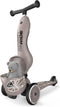 Scoot and Ride Highwaykick 1 - 2in1 Kickboard met Zitting - Verstelbare Hoogte - Bruin