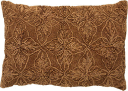 Dutch Decor AMAR - Sierkussen 40x60 cm - 100% katoen - bloemen design - Tobacco Brown - bruin - Inclusief binnenkussen