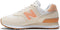 New Balance 574 - Lage Sneakers - Suède met mesh - Crème - Licht oranje