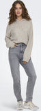 Jacqueline de Yong Jdyrue Life - Trui L/s Short Hood Pul Knt - Regular fit - Chateau Gray