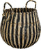 Mica Decorations Ronda Mand - Set van 2 - H40 x Ø44 cm - Zwart (2 stuks)