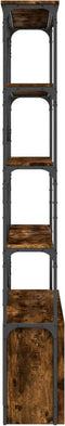 vidaXL - Boekenkast - 100x26x180 - cm - bewerkt - hout - en - metaal - gerookt - eiken