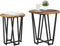 vidaXL - Bijzettafelset - - - 2 - Stuks, - Rustieke - Houtlook - met - Metalen - Onderstel